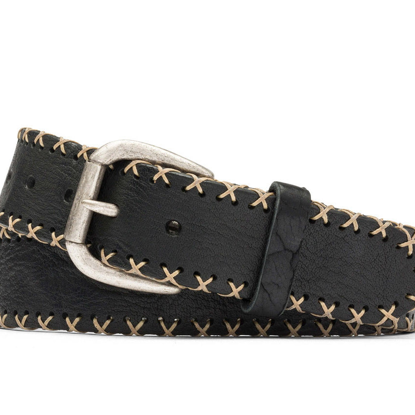 Aztec Cross Stitch Belt with Antique Nickel Buckle