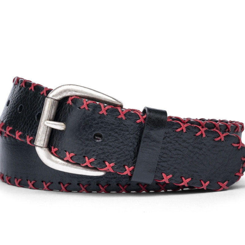 Aztec Cross Stitch Belt with Antique Nickel Buckle