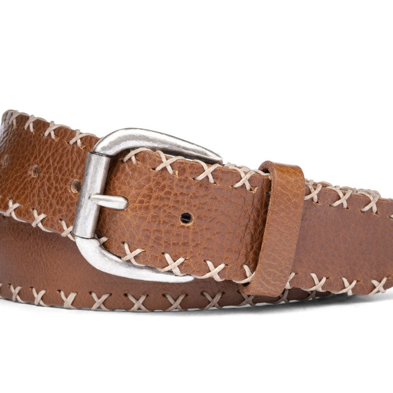 Aztec Cross Stitch Belt with Antique Nickel Buckle