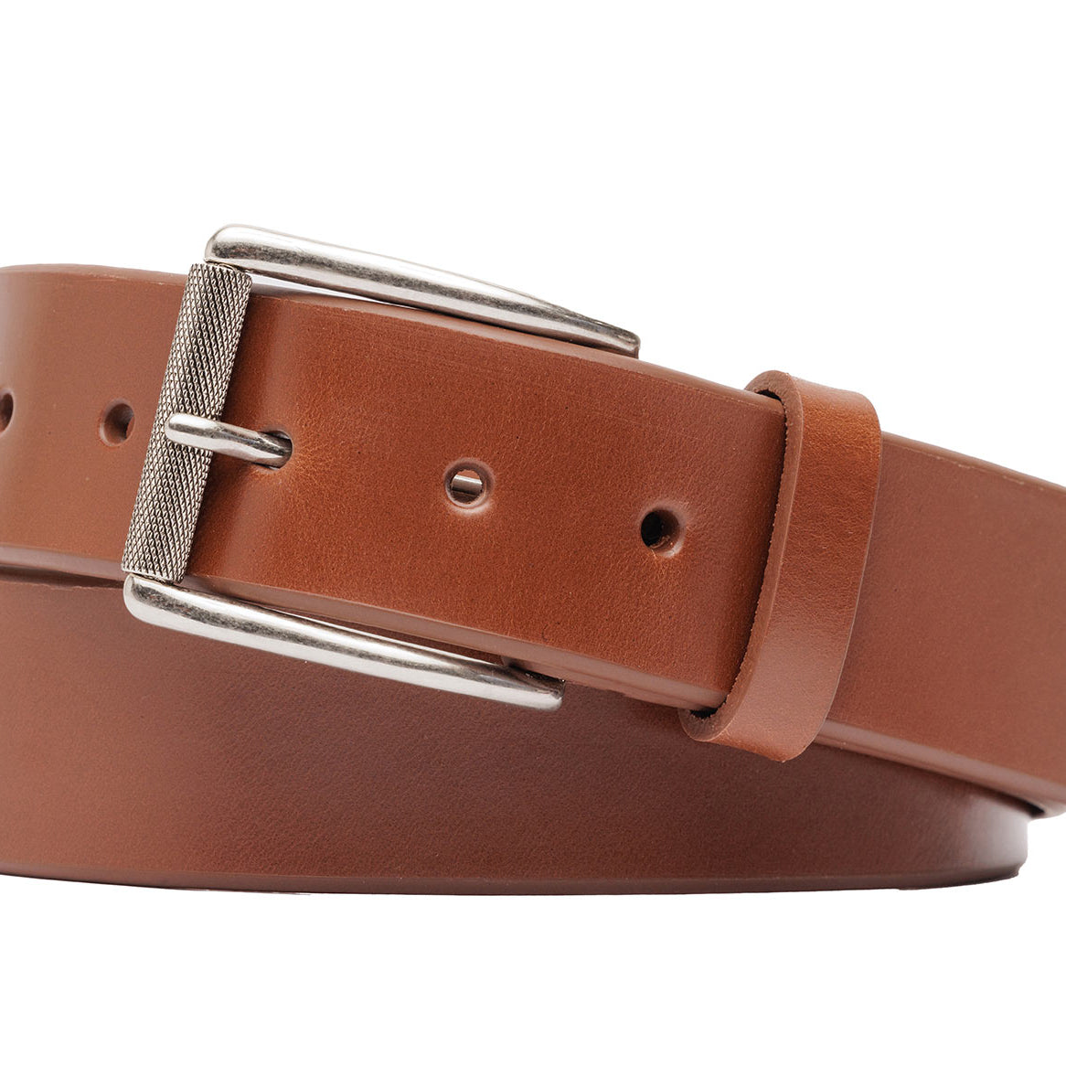 Bridle Leather Belt with Antique Silver Buckle