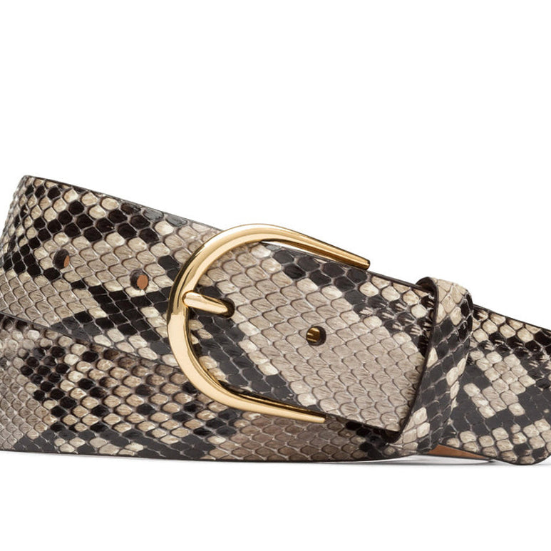 Python Belt with Brushed Gold Buckle