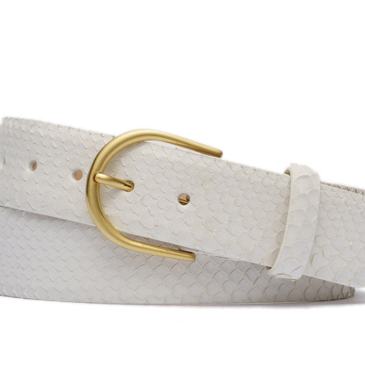 Python Belt with Brushed Gold Buckle