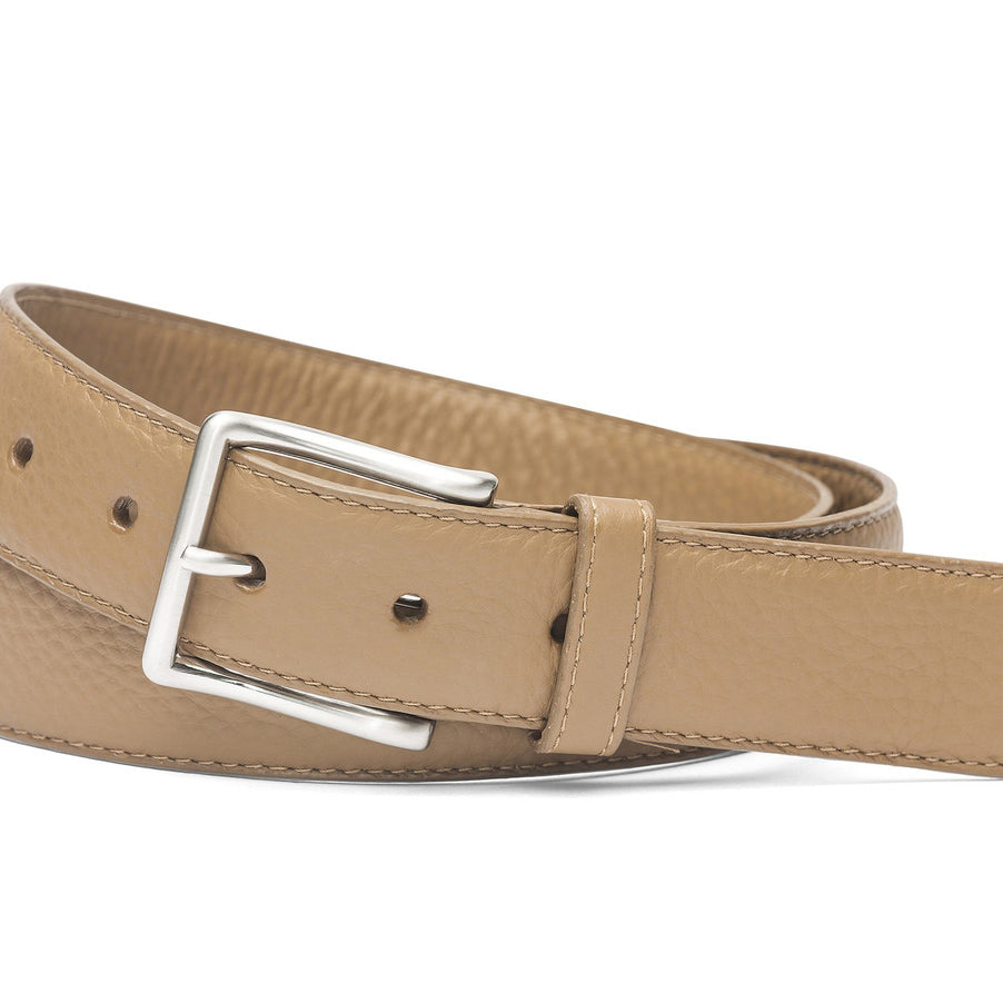 Pebbled Calf Soft Belt with Brushed Nickel Buckle