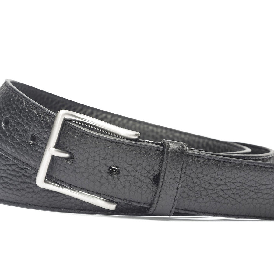 Pebbled Calf Soft Belt with Brushed Nickel Buckle