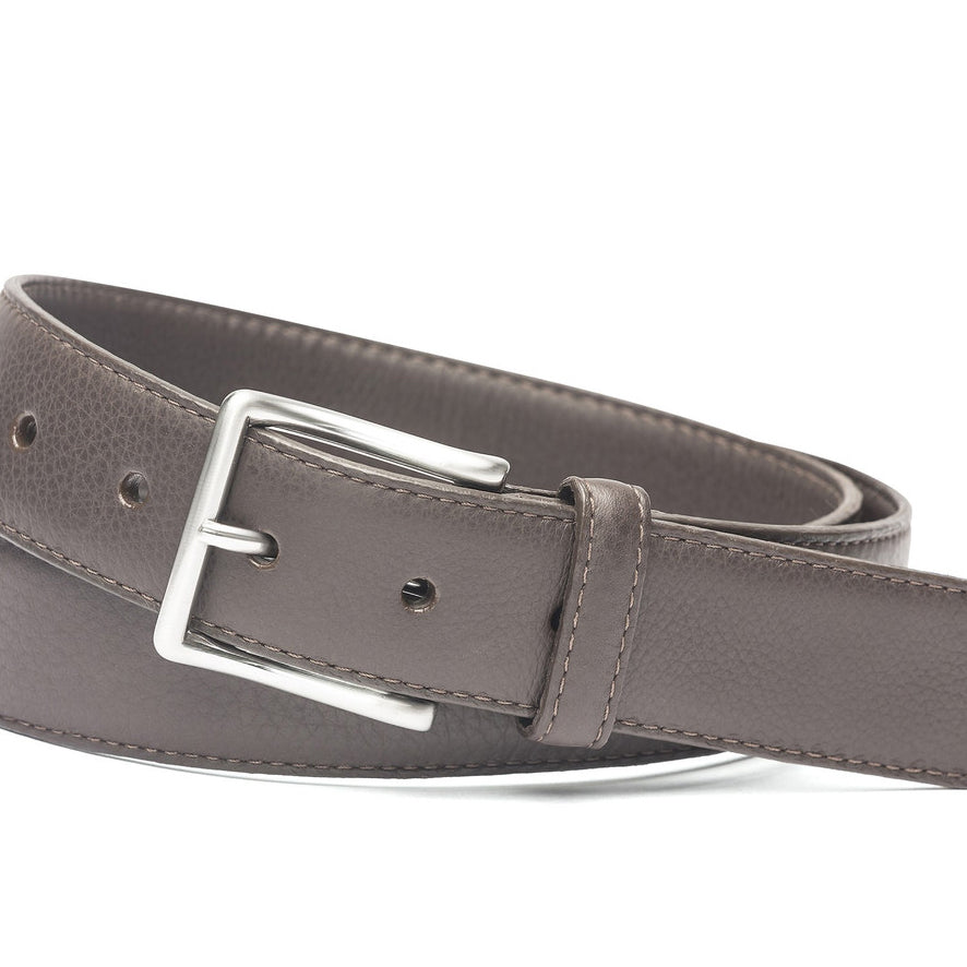 Pebbled Calf Soft Belt with Brushed Nickel Buckle
