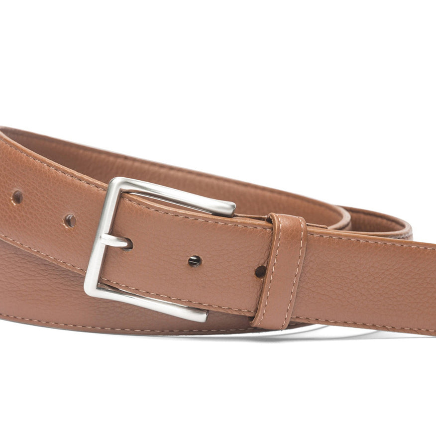Pebbled Calf Soft Belt with Brushed Nickel Buckle