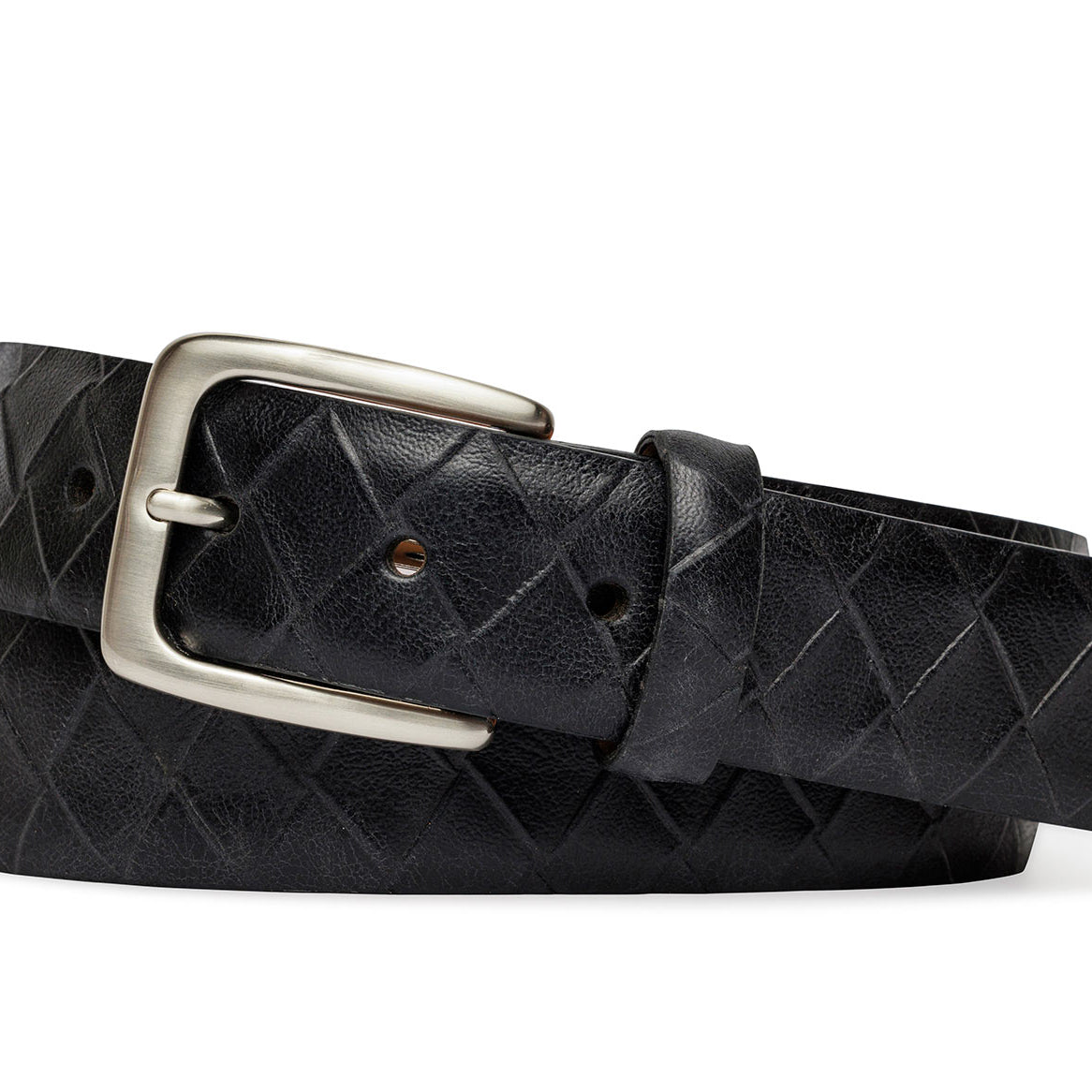 Big Woven Calf Belt with Brushed Nickel Buckle
