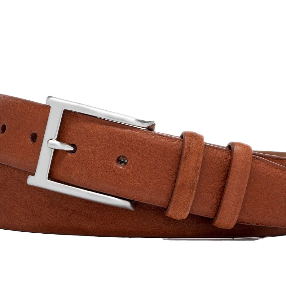 Pebbled Bison Belt with Brushed Nickel Buckle