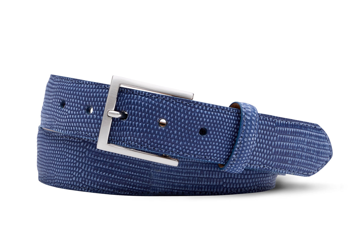 Classic Lizard Belt with Nickel Buckle