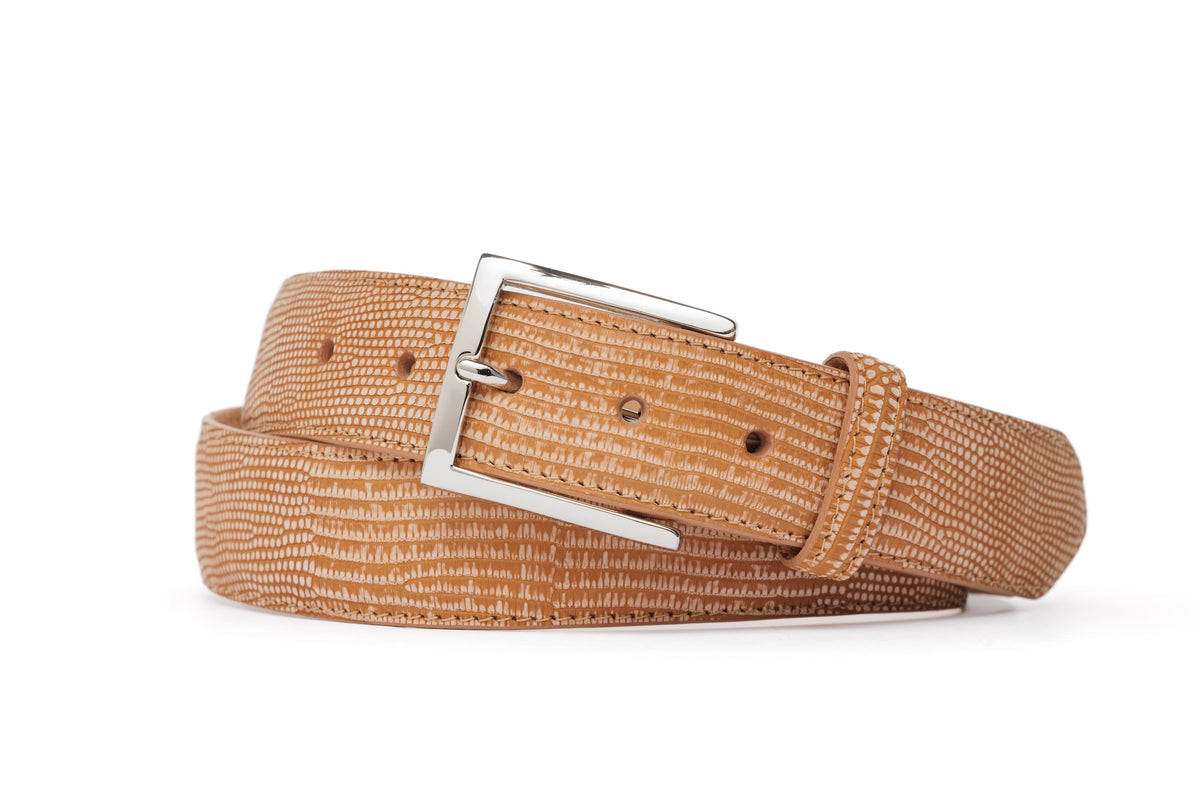 Classic Lizard Belt with Nickel Buckle