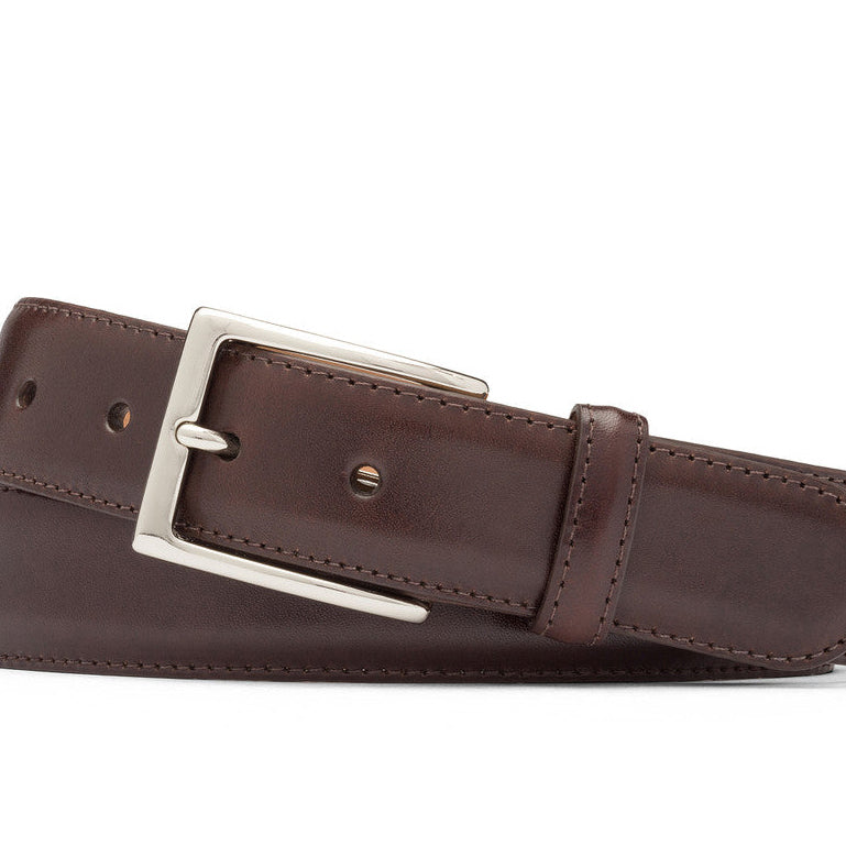 1-3/8" Glazed Calf Belt with Nickel Buckle