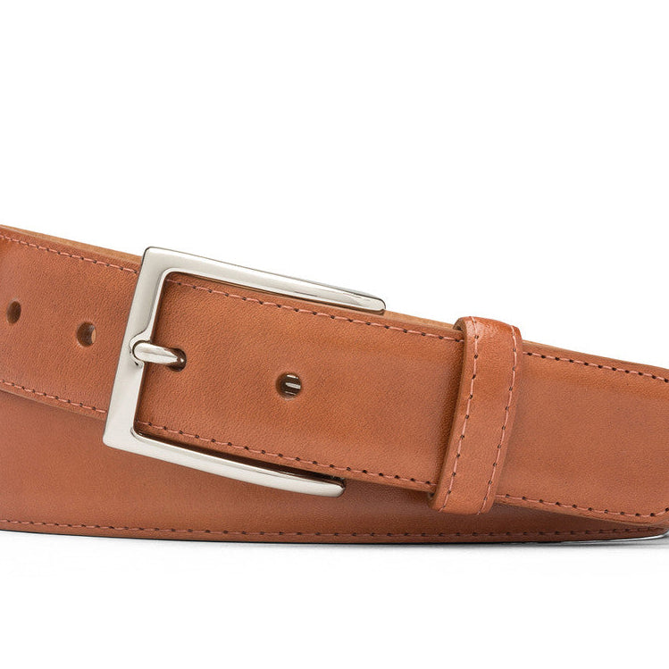 1-3/8" Glazed Calf Belt with Nickel Buckle