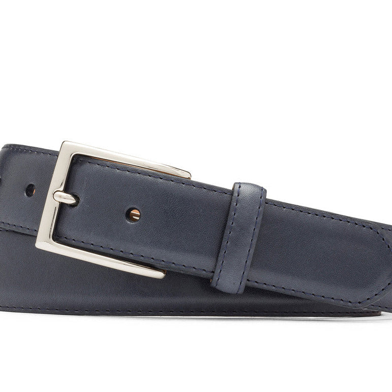 1-3/8" Glazed Calf Belt with Nickel Buckle