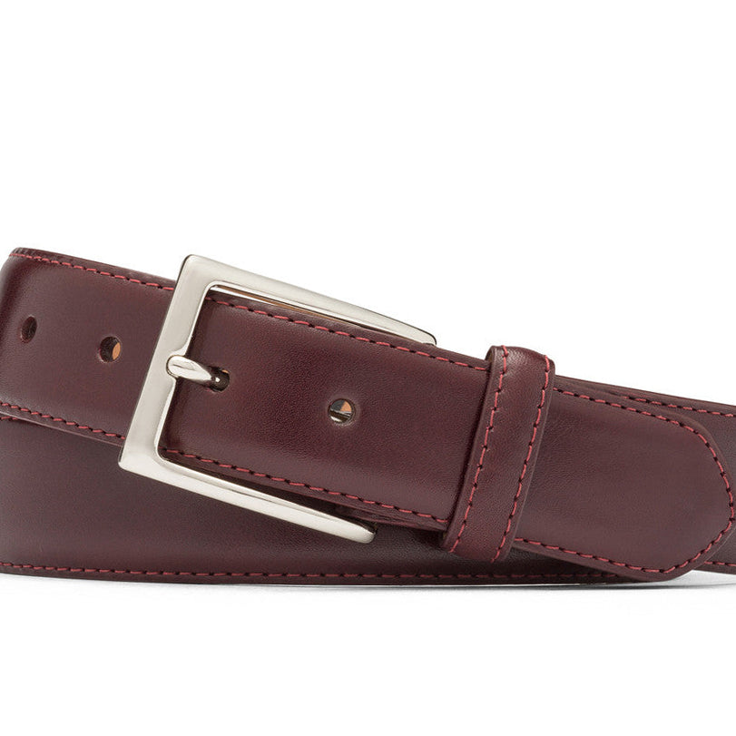 1-3/8" Glazed Calf Belt with Nickel Buckle