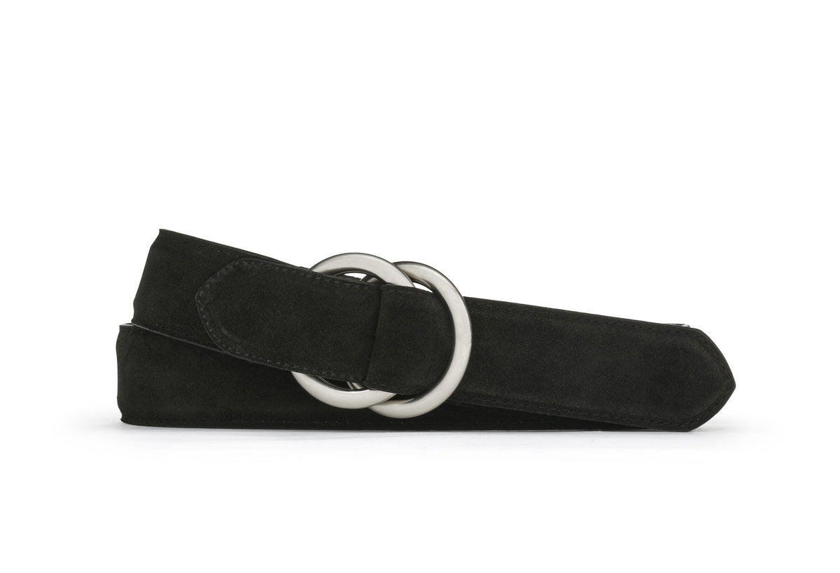 Suede Belt with O-ring Buckles