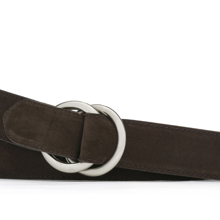 Suede Belt with O-ring Buckles