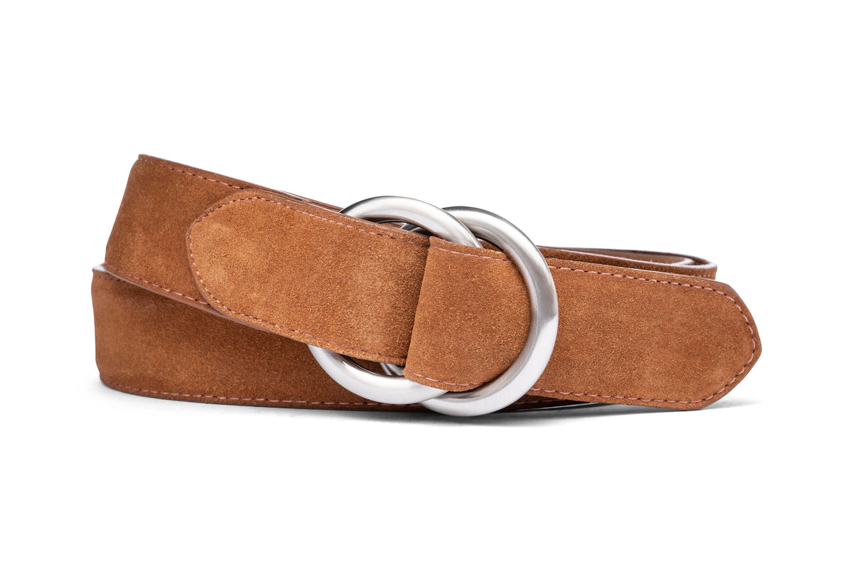 Suede Belt with O-ring Buckles