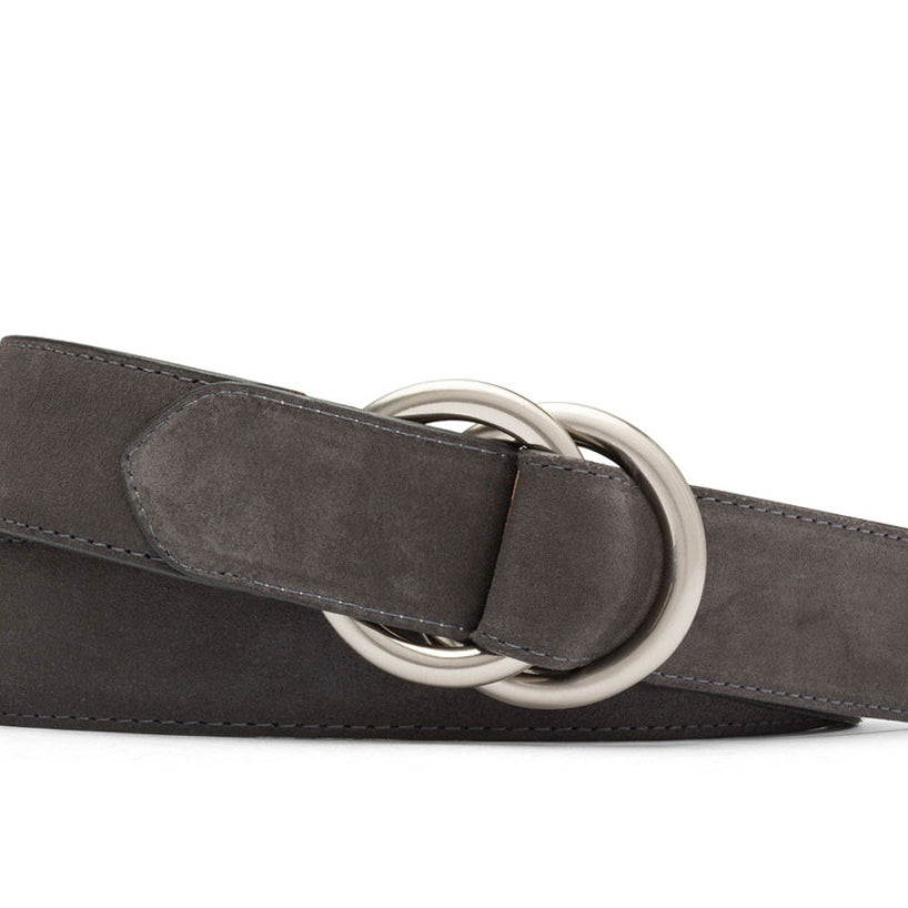 Suede Belt with O-ring Buckles