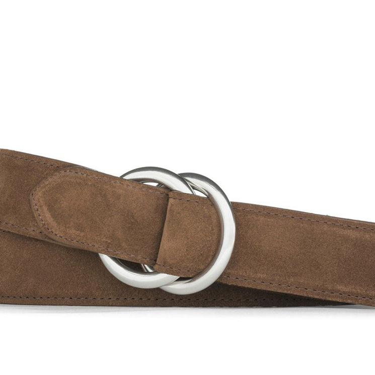 Suede Belt with O-ring Buckles