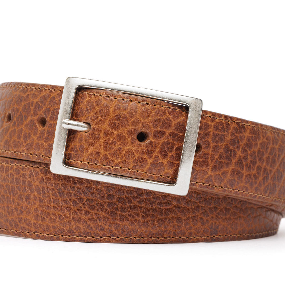 5-Pocket American Bison Belt with Antique Silver Buckle