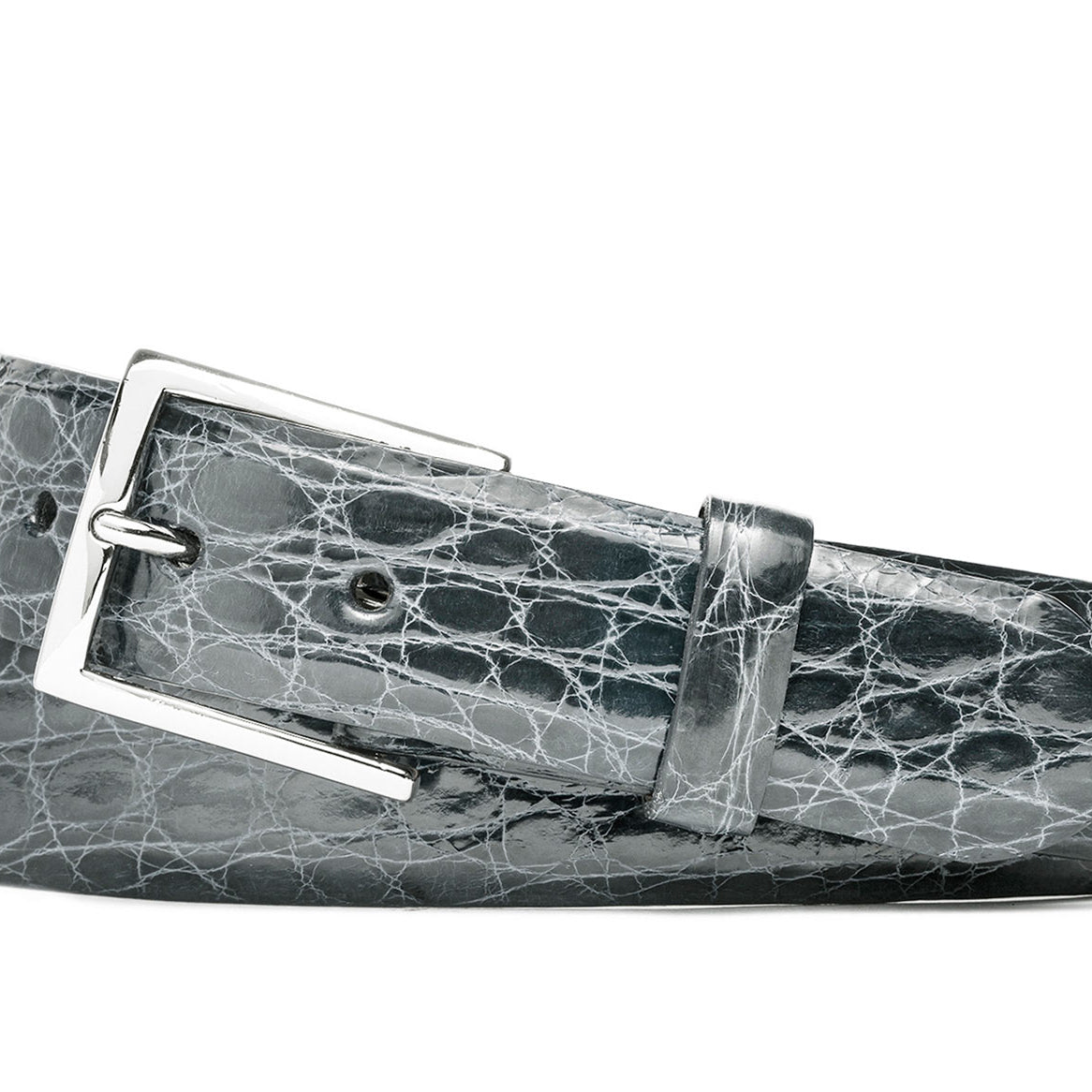 Tingas Crocodile Belt with Nickel Buckle