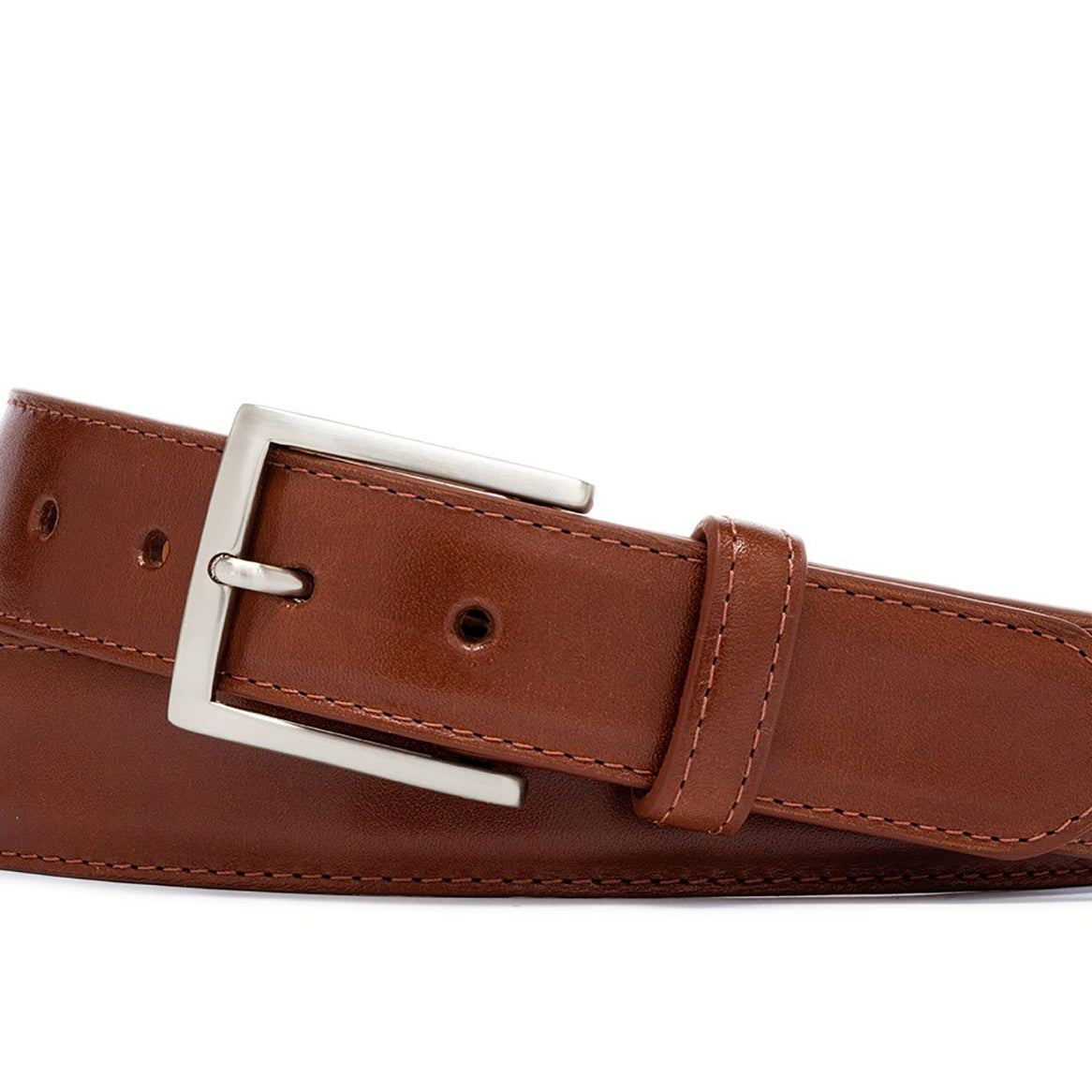 1-3/8" Glazed Calf Belt with Nickel Buckle