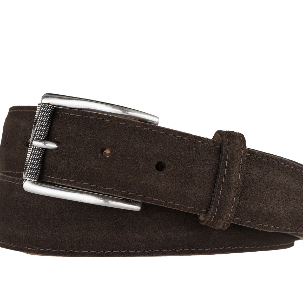 Suede Belt with Nickel Roller Buckle