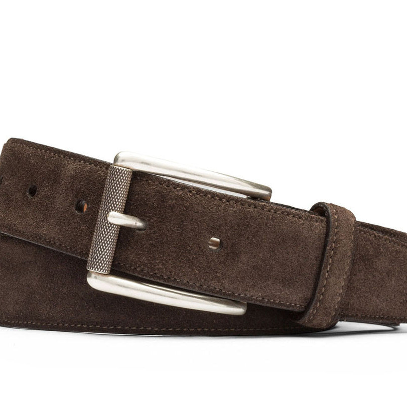 Suede Belt with Nickel Roller Buckle