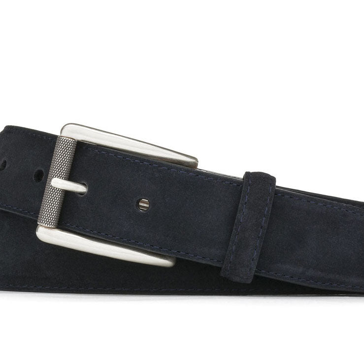 Suede Belt with Nickel Roller Buckle