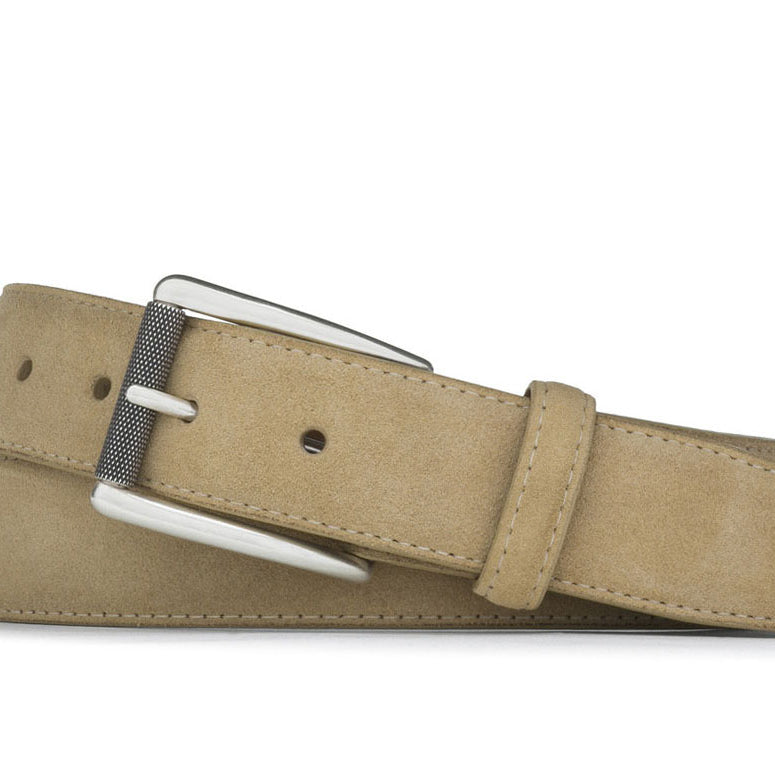 Suede Belt with Nickel Roller Buckle