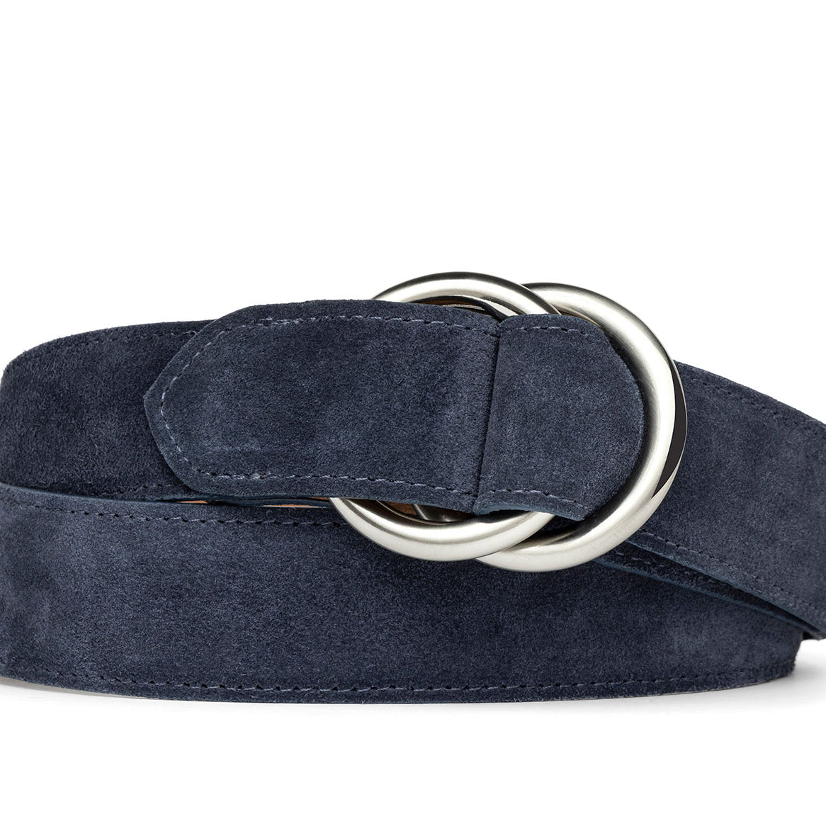 Suede Belt with O-ring Buckles