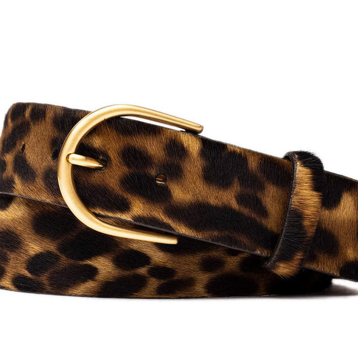 1-1/2" Calf Hair Belt with Rounded Buckle