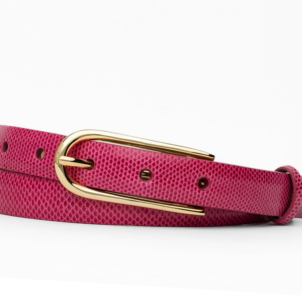 Skinny Karung Belt with Long Gold Buckle