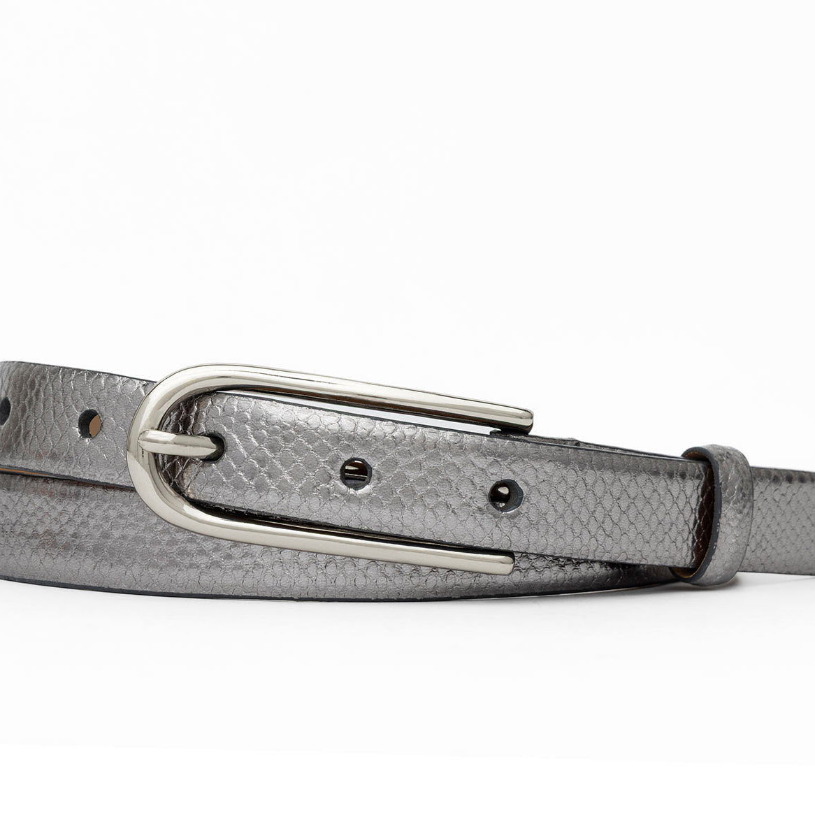 Skinny Karung Belt with Long Gold Buckle