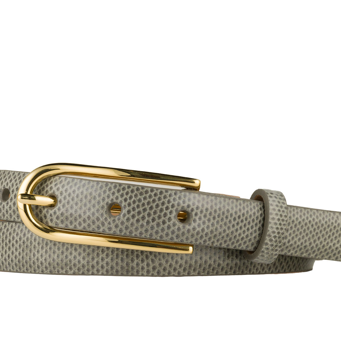 Skinny Karung Belt with Long Gold Buckle