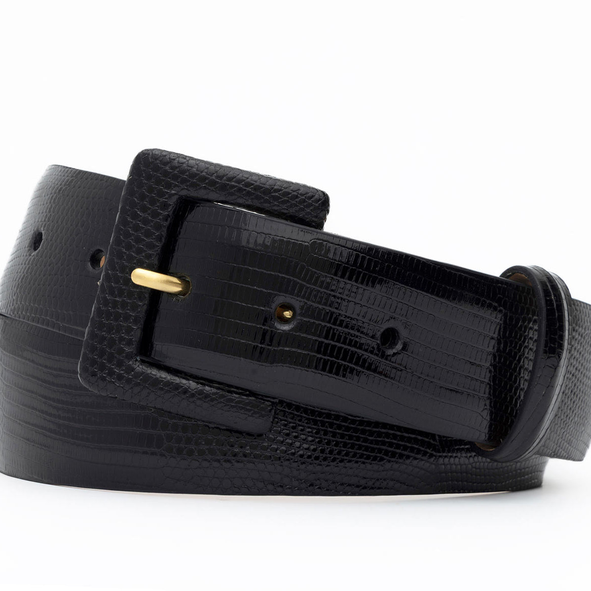 Lizard Belt with Covered Buckle