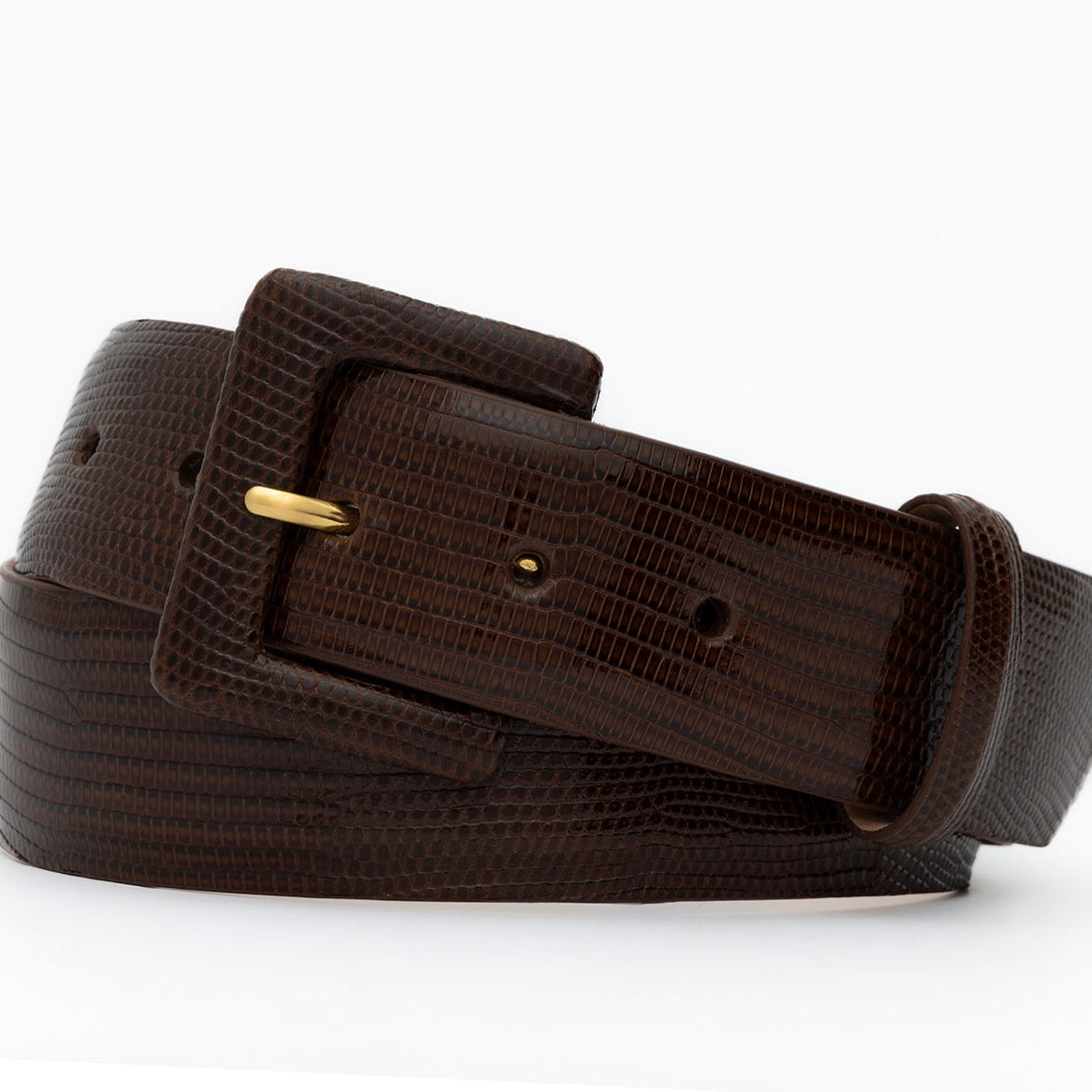 Lizard Belt with Covered Buckle