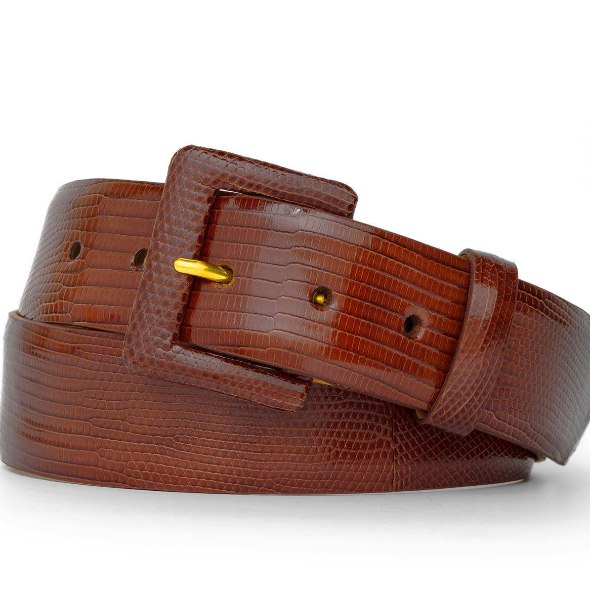 Lizard Belt with Covered Buckle