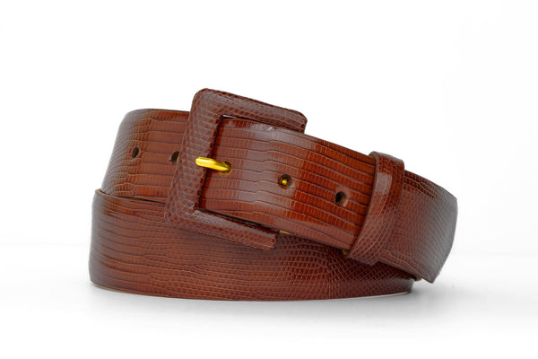 WCM Genuine Lizard Leather Belt Brown Made in USA Women’s Size M Fits 28” to 32” WCM Genuine Lizard Leather Belt Brown Made in USA Women main image 4