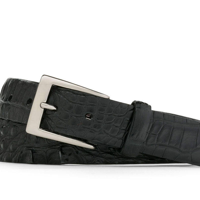 Hornback Alligator Belt with Brushed Nickel Buckle