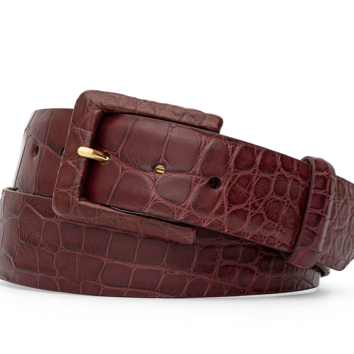 Matte Alligator Belt with Covered Buckle
