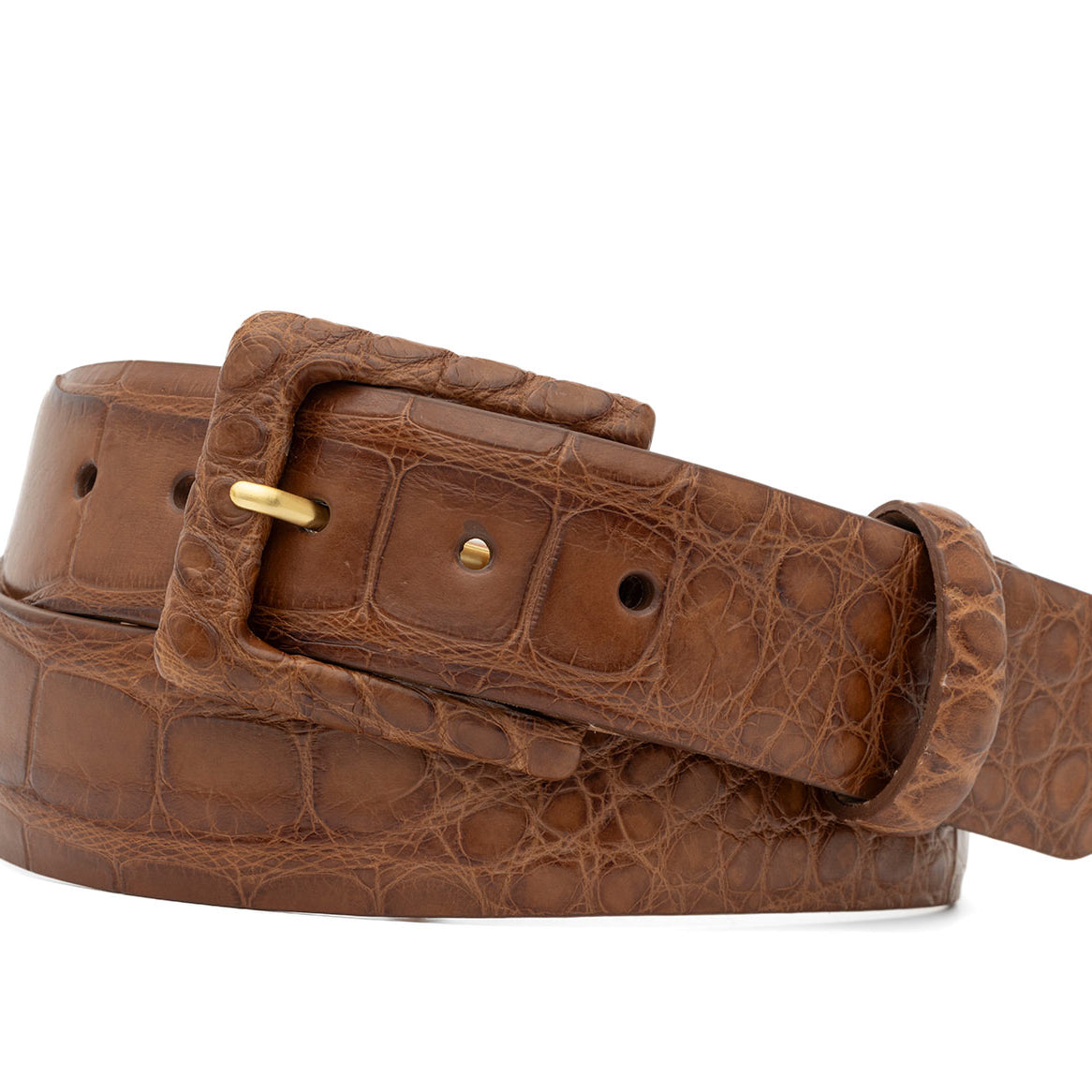 Matte Alligator Belt with Covered Buckle