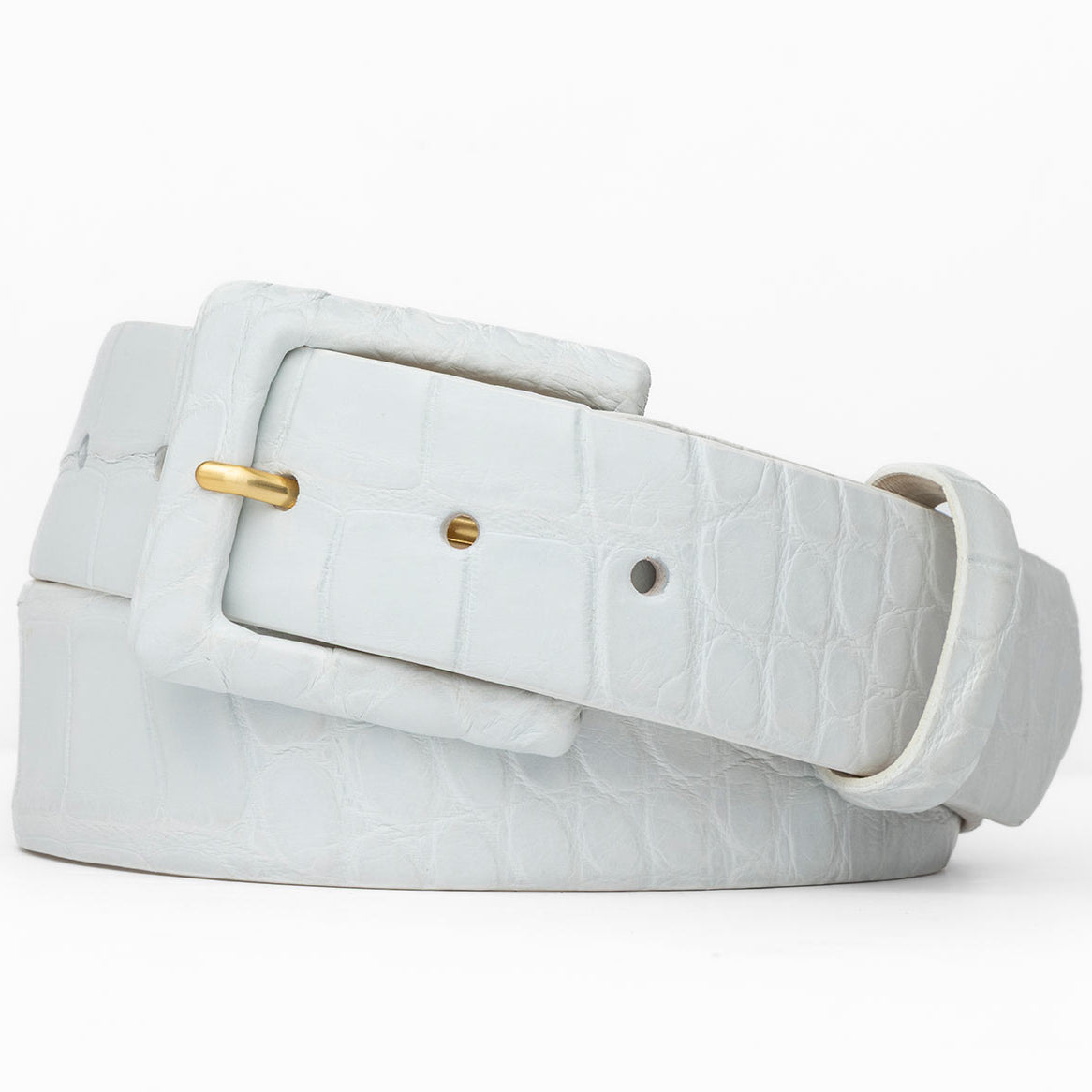 Matte Alligator Belt with Covered Buckle
