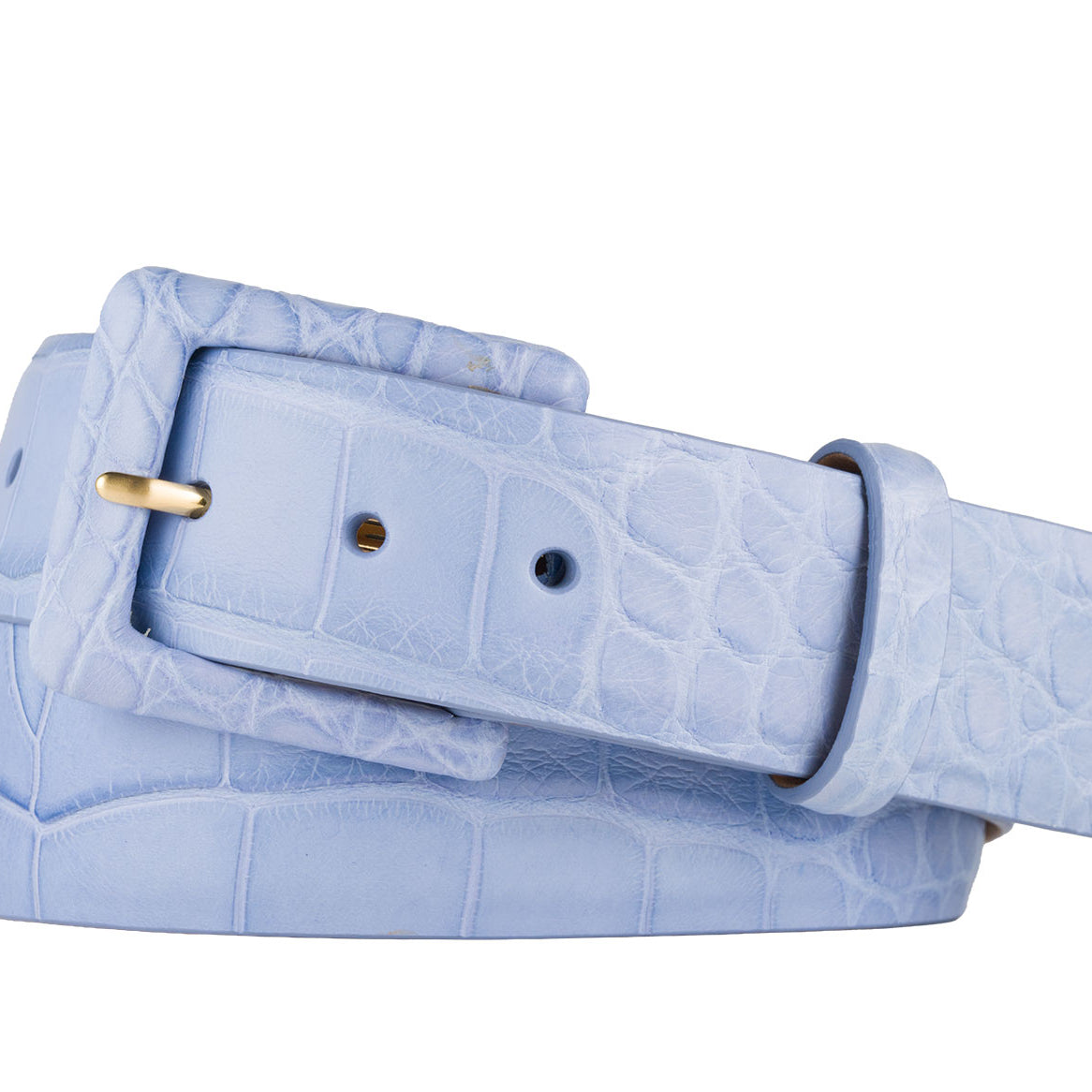 Matte Alligator Belt with Covered Buckle