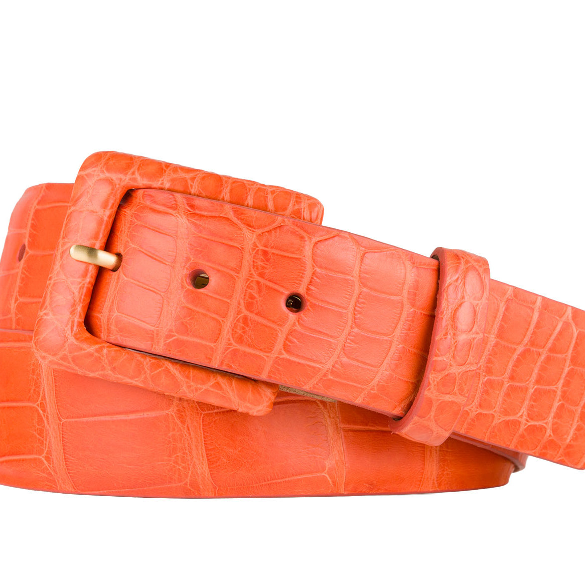 Matte Alligator Belt with Covered Buckle