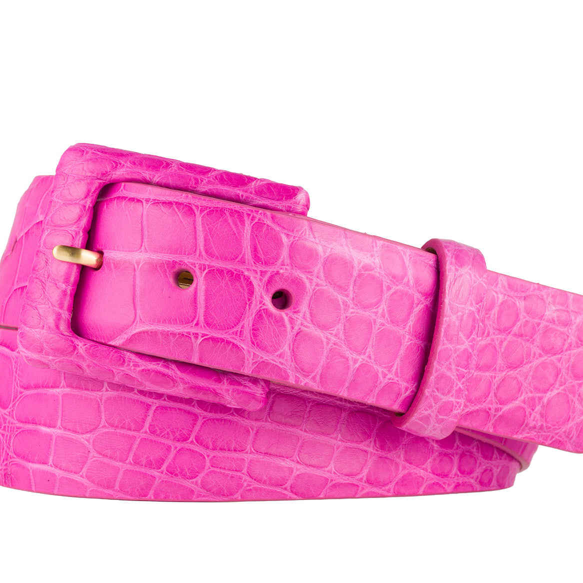 Matte Alligator Belt with Covered Buckle