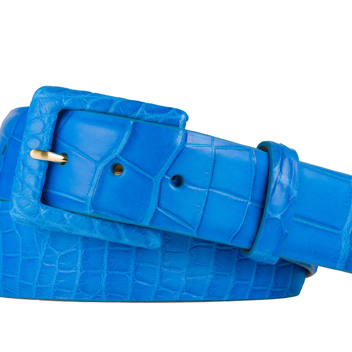 Matte Alligator Belt with Covered Buckle