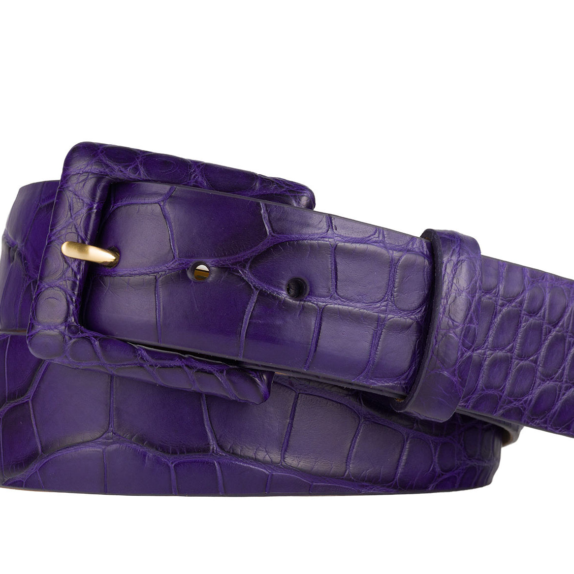 Matte Alligator Belt with Covered Buckle