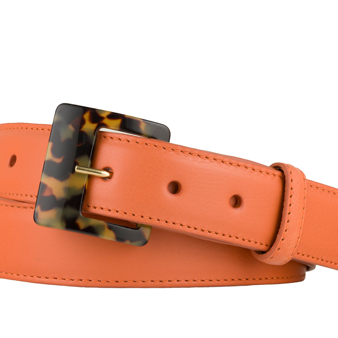 Soft Construction Luscious Calf Belt with Tortoise Buckle