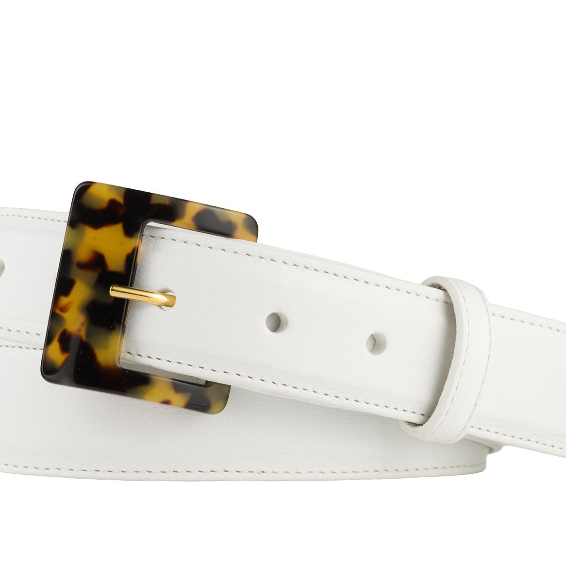 Soft Construction Luscious Calf Belt with Tortoise Buckle